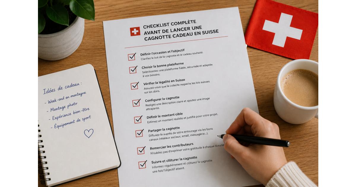 Organisation of an online donation collection in Switzerland with transparency checklist and contribution tracking