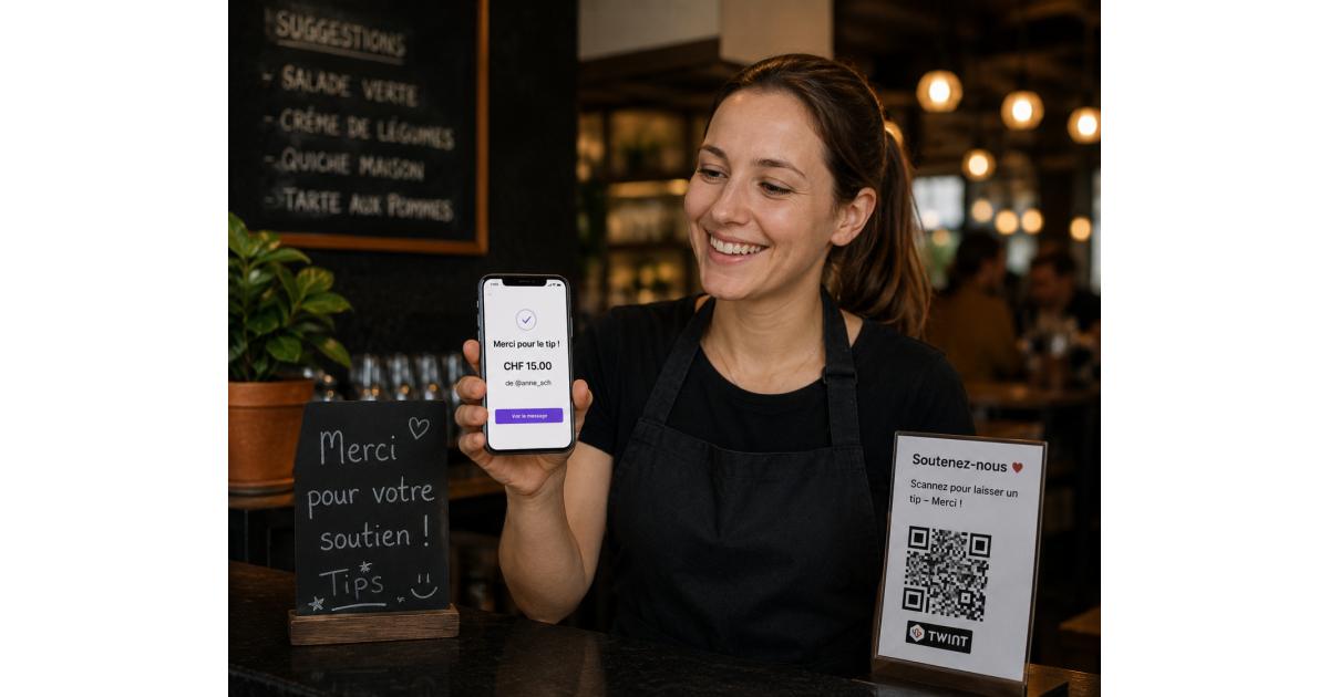  Personne recevant des tips et pourboires en ligne depuis sa communauté digitale en Suisse