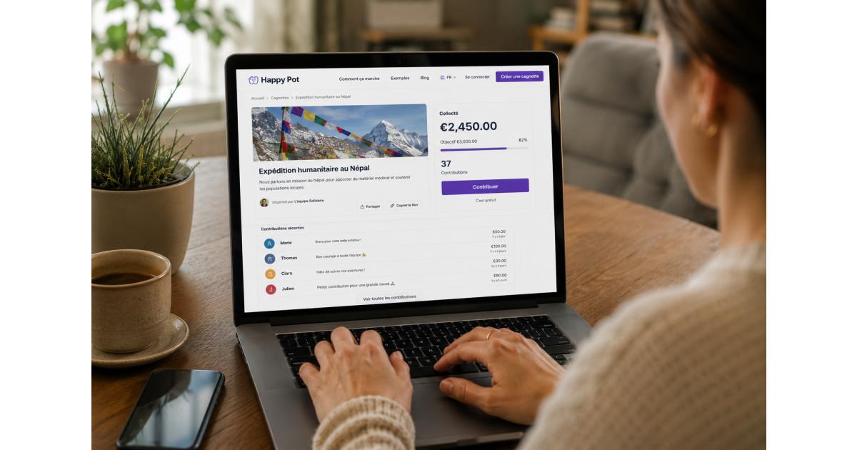 Personnes participant à une cagnotte en ligne en euros sur Happy Pot pour financer un cadeau commun ou un projet entre plusieurs pays européens.