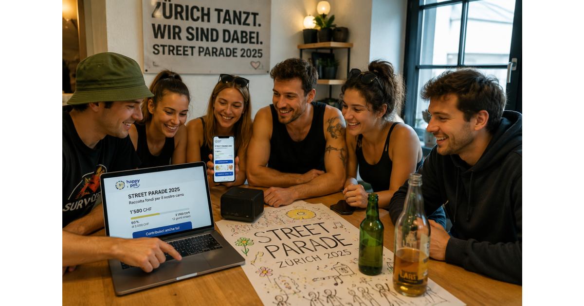 Freundesgruppe bereitet sich mit einer Happy Pot Gemeinschaftskasse auf die Street Parade Zürich vor