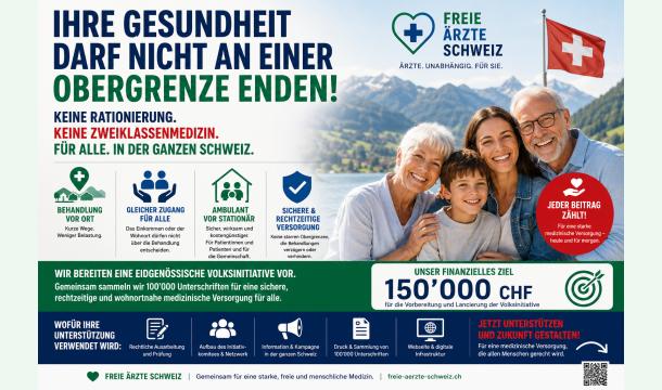 Cover Keine Zweiklassenmedizin - Versorgungsinitiative Schweiz – Vorprüfung und nationaler Aufbau