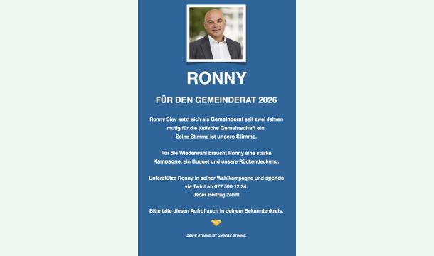 Cover Wahlkampagne Ronny Siev Gemeinderat 2026