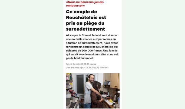 Cover Notre témoignage dans L’Illustré et Blick, et maintenant, un nouvel espoir.