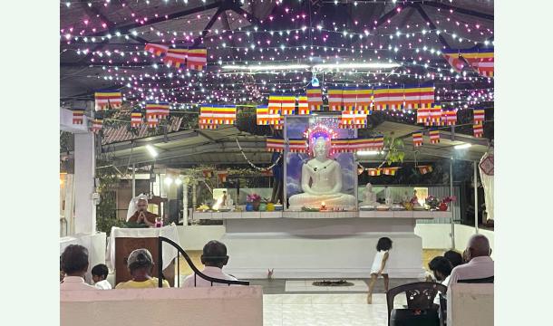 Cover request to set up a loudspeaker system for religious activities at the Siri Amara Vihara Temple , Ob...