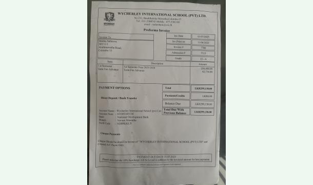 Cover School fee for my daughter