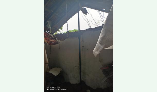 Cover My house has been severely damaged.