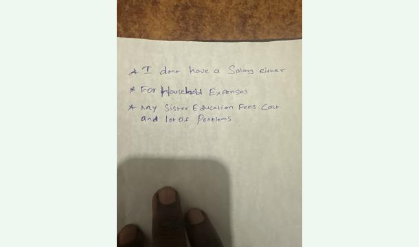 Cover I'm having a really hard time here, I don't have a high salary either, For household expenses and My...