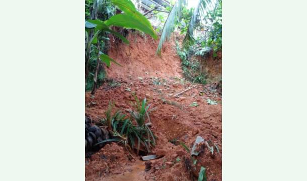 Cover landslide causing damage to the house