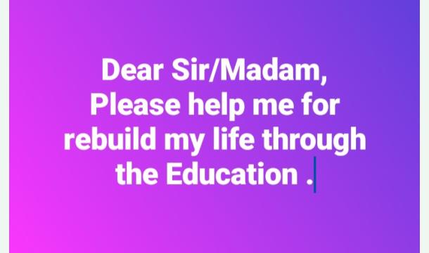 Cover I need your support to rebuild my life.