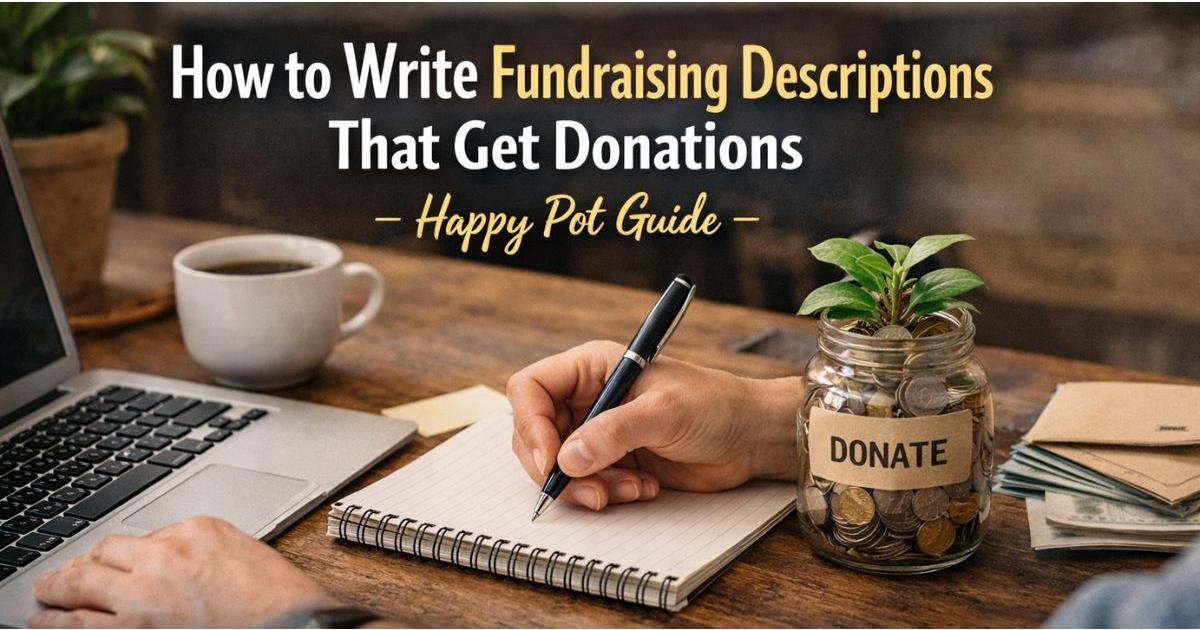 Comment rédiger des descriptions de collecte de dons qui obtiennent des dons | Guide Happy Pot