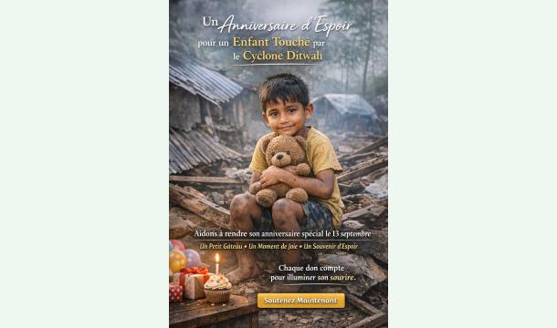 Cover Un Anniversaire d’Espoir pour un Enfant Touché par le Cyclone Ditwah